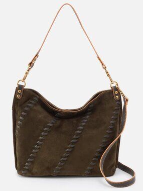 HOBO Pier Crossbody/Shoulder Bag in Herb suede, NWT